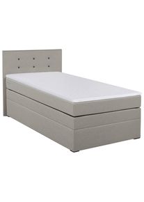 M&Ouml;BELIX M&ouml;belix , Beige , Textil, Holzwerkstoff , H3 , 90x200 cm , Bettkasten, gepolstertes Kopfteil, Federkernmatratze , Schlafzimmer, Betten, Boxspringbetten