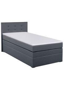 M&Ouml;BELIX M&ouml;belix , Anthrazit , Textil, Holzwerkstoff , H3 , 90x200 cm , Bettkasten, gepolstertes Kopfteil, Federkernmatratze , Schlafzimmer, Betten, Boxspringbetten