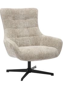 Drehsessel Salesfever "Komfortabler Drehsessel zum Entspannen", grau (hellgrau, schwarz), B:81cm H:103cm T:85cm, Chenillestoff (100% Polyester), Metall, Sessel, Drehsessel, Sitzfl&auml;che mit Taschenfederkern