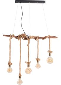 N&auml;ve N&Auml;VE Pendelleuchte "Rope", beige (natur), 5, H: 210cm, 1 Stk., Leuchten, An den Schrauben h&ouml;henverstellbar, Holz/Metall/Kunststoff/Juteseil, Pendelleuchte