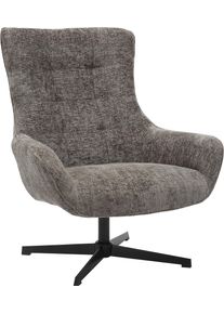 Drehsessel Salesfever "Komfortabler Drehsessel zum Entspannen", grau (dunkelgrau, schwarz), B:81cm H:103cm T:85cm, Chenillestoff (100% Polyester), Metall, Sessel, Drehsessel, Sitzfl&auml;che mit Taschenfederkern