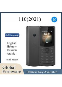 Finland Made Unlocked 110 (2021) 4G Version mobile phone with Hebrew Key 1.8 "Dual SIM 120x1601020 mAh Battery Used Phone