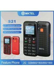 MKTEL V06-S21 1.77" Landscape Screen Feature Phone, Dual SIM Dual Standby, 32+32MB, Loud Speaker, FM Radio, SOS, 800mAh