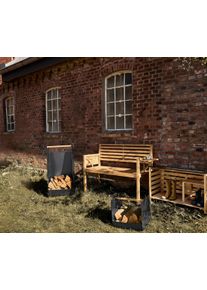 Tchibo - W&oacute;zek na drewno do kominka - kolor: czarny