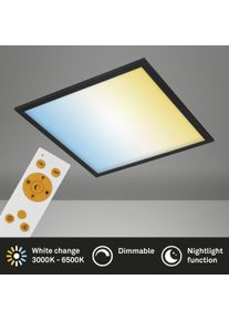 Briloner Leuchten LED Panel "Ultraflaches CCT LED Panel", schwarz-wei&szlig; (wei&szlig; schwarz), H: 6cm, Leuchten, Deckenleuchte, schwarz, 1xLED/24W, Fernbedienung, Nachtlicht, LED Panel