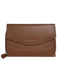 Geldb&ouml;rse Bruno Banani, Damen, braun (cognac), Leder, leicht gl&auml;nzend, unifarben, Kleinlederwaren Geldb&ouml;rse, echt Leder