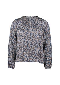 Satinbluse Zero "Satinbluse mit Paisleyprint", Damen, Gr. 38, blau (dunkelblaucream), Obermaterial: 96% Polyester PES. 4% Elasthan EL., Blusen Satinbluse