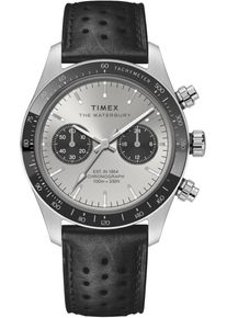 Chronograph Timex "WATERBURY HERITAGE", schwarz, Armbanduhren, Damen, Chronograph, Quarzuhr, Armbanduhr, Herrenuhr,Lederarmband,Stoppfunktion