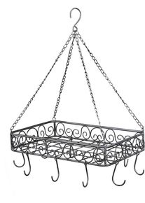 H&auml;ngekorb AMBIENTE HAUS "Topfh&auml;nger aus Eisen in Grau - (B) 45 cm", grau, B:45cm H:55cm T:31cm, Eisen, Aufbewahrungsboxen, H&auml;ngekorb