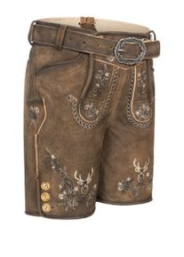 N&uuml;bler Trachtenlederhose N&Uuml;BLER "Kinderlederhose kurz Edgar", Herren, Gr. 170, EURO, braun, Obermaterial: 100% Lammleder LEL., Hosen Trachtenlederhose