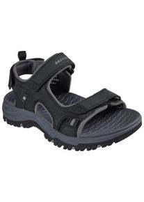 Sandale Skechers "PREWITT-RIGDON", Herren, Gr. 48,5, grau (schwarz, hellgrau), Lederimitat, Textil, Schuhe Sandale, Trekking Sandale, Outdoorsandale mit Luxe Foam Ausstattung