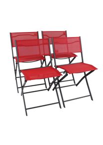 Gartenstuhl Vcm "4-tlg. Gartenstuhl Balkonstuhl Klappstuhl Sumila", rot, B:45cm T:46cm, Obermaterial: 80% Textilmaterial TEXMAT. 20% Metall MT., St&uuml;hle, Gartenstuhl