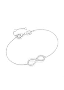 Armband "Armband Infinity mit Zirkonia Steinen, Silber 925", wei&szlig;, Giorgio Martello MILANO, Armb&auml;nder, Damen, Silber 925 (Sterlingsilber), Armband