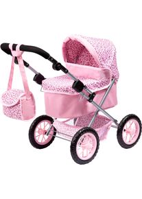 Puppenwagen BAYER "Trendy, Leopard", rosa, Puppenwagen, KinderB:41cm H:68cm T:67cm, Kunststoff, Metall, Stoff, Puppenwagen, mit Wickeltasche, B:41cm H:68cm T:67cm