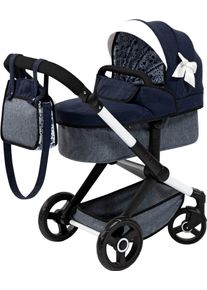 Kombi-Puppenwagen BAYER "Xeo", schleife blau, Puppenwagen, KinderB:37cm H:73cm T:68cm, Kunststoff, Metall, Stoff, Kombi-Puppenwagen, B:37cm H:73cm T:68cm