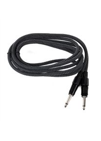 3 x FRONTSTAGE 6,35 mm mono jack k&aacute;bel, 3 m, textil sz&ouml;vet bevonat, fekete-feh&eacute;r
