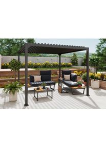 Ambia Garden Pavillon, Metall, quadratisch, 300x227x300 cm, Sonnenschutz, Pavillons