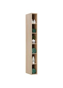Stylife Regal, Eichefarben, Holzwerkstoff, 5 F&auml;cher, 17.2x159.1x35.3 cm, Made in Germany, Beim&ouml;bel erh&auml;ltlich, h&auml;ngend, Wohnzimmer, Regale, B&uuml;cherregale