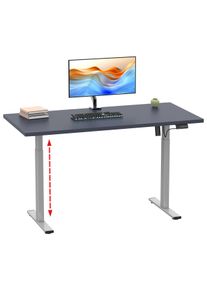 Schreibtisch Vcm "Schreibtisch h&ouml;henverstellbar Lona 140x80", schwarz (silber, anthrazit), B:140cm T:80cm, Tische, Schreibtisch