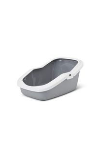 Savic Aseo Katzentoilette mit hoher R&uuml;ckwand 56x39x27.5cm Grau