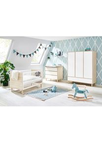 Pinolino , Wei&szlig;, Eschefarben , Holzwerkstoff , 5 F&auml;cher , 3 Schublade(n) Schubladen , in verschiedenen Gr&ouml;&szlig;en erh&auml;ltlich,zum Juniorbett umbaubar, h&ouml;henverstellbar, Sprossen mit Normabstand, Aufbauanleitung im Karton, Lattenrost inklusive, Schlupfsprossen , Kinder- & Jugendzimmer, Komplette Jugendzimmer