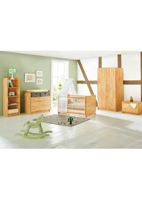 Pinolino , Buchefarben , Holz , Buche , massiv , 5 F&auml;cher , 3 Schublade(n) Schubladen , in verschiedenen Gr&ouml;&szlig;en erh&auml;ltlich,zum Juniorbett umbaubar, h&ouml;henverstellbar, Sprossen mit Normabstand, Aufbauanleitung im Karton, Lattenrost inklusive, Schlupfsprossen , Kinder- & Jugendzimmer, Komplette Jugendzimmer