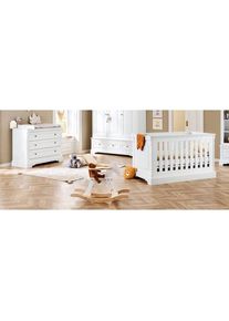 Pinolino , Wei&szlig; , Holzwerkstoff , 3 Schublade(n) Schubladen , zum Juniorbett umbaubar, h&ouml;henverstellbar, Sprossen mit Normabstand, Aufbauanleitung im Karton, Lattenrost inklusive, Schlupfsprossen , Kinder- & Jugendzimmer, Komplette Jugendzimmer