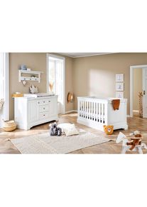 Pinolino , Wei&szlig; , Holzwerkstoff , 3 Schublade(n) Schubladen , zum Juniorbett umbaubar, h&ouml;henverstellbar, Sprossen mit Normabstand, Aufbauanleitung im Karton, Lattenrost inklusive, Schlupfsprossen , Kinder- & Jugendzimmer, Komplette Jugendzimmer