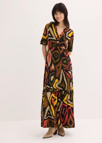 bonprix Maxikleid aus softem Viskose-Mix, rot, Gr.52/54 (XXL), Jersey-Maxikleid aus softem Viskose-Mix mit graphischem Print, aus Viskose