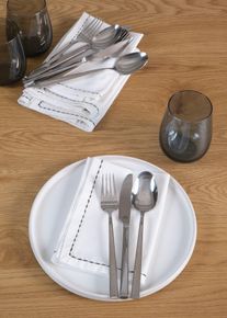 bonprix Șervețele din material textil din bumbac organic, cu broderie (set de 4 bucăți), bej, Lxl 40 cm