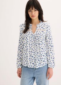 bonprix Női Hossz&uacute; ujj&uacute; p&oacute;l&oacute; viszk&oacute;z-kever&eacute;kből, feh&eacute;r, 52/54