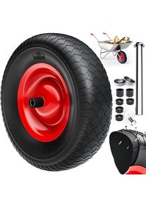 Gardebruk Schubkarrenrad Schwarz pannensicher PU-Schaum 200kg Kugellager inkl Achse
