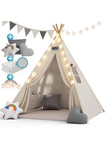 Spielwerk Tipi Spielzelt Wei&szlig; 160x130x130cm