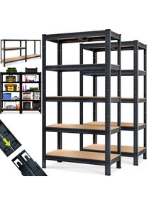 Monzana Schwerlastregal 2er-Set Schwarz 180x90x40cm pulverbeschichtet je 875kg