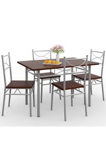 Casaria Eettafelset Paul 5-delig Eikenhout Donker