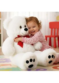 Monzana Pl&uuml;schtier Teddyb&auml;r L Wei&szlig; 50cm