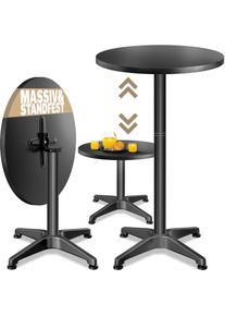 Casaria Stehtisch &Oslash;60cm h&ouml;henverstellbar 70/115cm klappbar Alu Schwarz