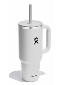 Thermobecher Hydro Flask "All Around Travel Tumbler in den Gr&ouml;&szlig;en 24 oz/ 32 oz / 40 oz", wei&szlig;, H:32,13cm, Edelstahl, Trinkgef&auml;&szlig;e, Thermobecher, Thermo Cup mit Strohhalm, 709 ml/ 946 ml/ 1182 ml