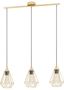 Eglo H&auml;ngeleuchte "TARBES", grau (messingfarben), 3, H: 130cm, 1 Stk., Leuchten, H&auml;ngelampe Esszimmer, Retro Look, Pendellampe, E27, H&auml;ngeleuchte