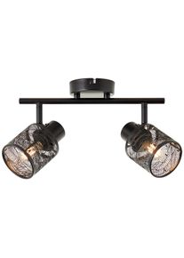 Brilliant Deckenstrahler "Bano", schwarz (schwarz matt), 2, H: 19,5cm, 1 Stk., Leuchten, Retro Style, schwenkbar, dimmbar, 20cm H&ouml;he - E14 Fassung, Deckenstrahler