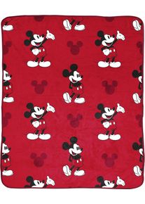 Kinderdecke Disney "Disney Decke Mickey Mouse", rot, B:130cm L:150cm, Polyester, Wohndecken, Kinderdecke, rot, gem&uuml;tlich, 130 x 150 cm