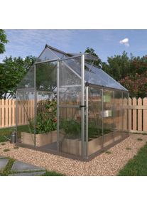 Gew&auml;chshaus Konifera "C&oacute;rdoba", silber (silberfarben), B:182 T:243, Gew&auml;chsh&auml;user, Gew&auml;chshaus, mit Fundamentrahmen