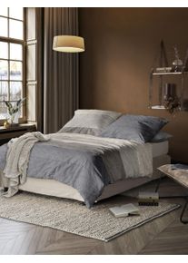 Bettw&auml;sche Irisette "8430", natur, B/L: 155cm x 220cm, 1 Stk., 1 Stk., Feinbiber, B/L: 80cm x 80cm, 2 Stk., Feinbiber, Obermaterial: 100% Baumwolle, Bettw&auml;sche, Bettw&auml;sche, moderner Klassiker mit Rei&szlig;verschluss
