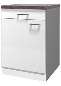 Unterschrank Flex-Well "Lucca", wei&szlig; (wei&szlig; matt, caledonia), B:60cm H:85cm T:57cm, Holzwerkstoff, Schr&auml;nke, Unterschrank, (B x H x T) 60 x 85 x 60 cm