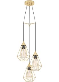 Eglo H&auml;ngeleuchte "TARBES", grau (messingfarben), 3, &Oslash; 17,3cm H: 130cm, 1 Stk., Leuchten, Vintage, H&auml;ngelampe Esszimmer, Retro, Industrial Design, E27, &Oslash; 31 cm, H&auml;ngeleuchte