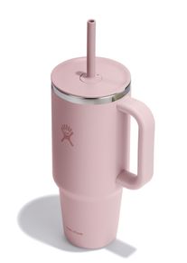 Thermobecher Hydro Flask "All Around Travel Tumbler in den Gr&ouml;&szlig;en 24 oz/ 32 oz / 40 oz", trillium, H:32,13cm, Edelstahl, Trinkgef&auml;&szlig;e, Thermobecher, Thermo Cup mit Strohhalm, 709 ml/ 946 ml/ 1182 ml