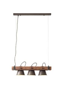 Brilliant Pendelleuchte "Decca", schwarz (schwarz stahl), 3, H: 115cm, 1 Stk., Leuchten, H&auml;ngelampe 3flg schwarz stahl, Pendelleuchte