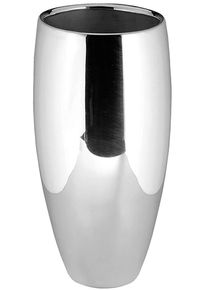 Dekovase Fink "AFRICA", silber (silberfarben), H:40cm &Oslash;:21cm, Eisen, Vasen, Dekovase, Tischvase aus Metall, vernickelt