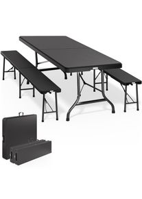 Casaria Bierzeltgarnitur Malm&ouml; 3-tlg Schwarz