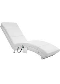 Casaria Relaxliege London Wei&szlig; mit Massage- & Heizfunktion